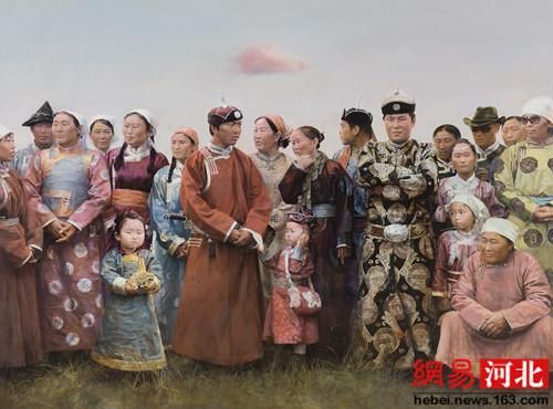 铜奖作品——油画《草原上的人们》
