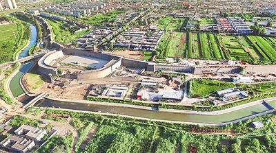 鸟瞰正定古城南部城墙-鸟瞰|正定古城|城墙-长城网-正定新闻网