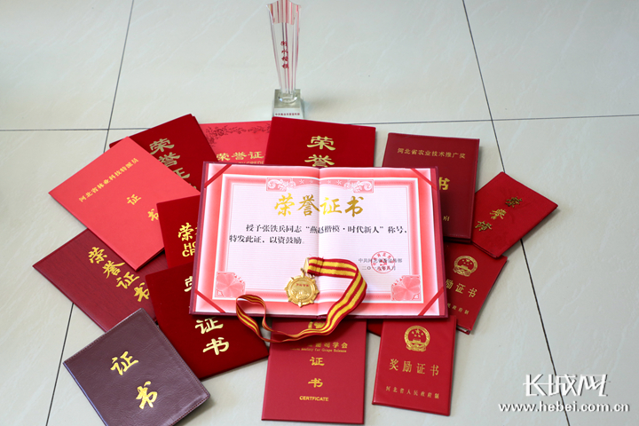 张铁兵家里大大小小的荣誉证书数不胜数.记者 高琳哲 摄